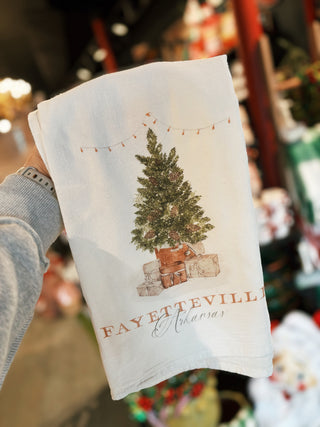 Fayetteville Arkansas Christmas Tea Towel