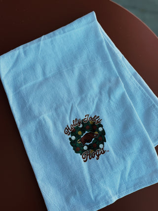 Holly Jolly Hogs Tea Towel