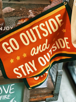 Go Outside And Stay Outside Camp Flag • Kelle Hampton x Oxford Pennant