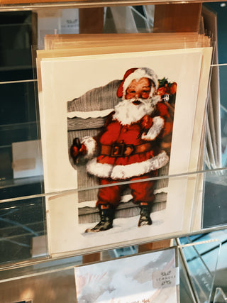 Santa Opening a Gate - Christmas Card