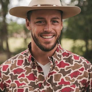 Amigo Provisions: Razorback Camo Long Sleeve Button-Up Shirt