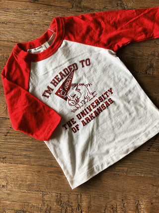 Headed To University of Arkansas Kids Raglan