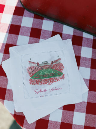 University of Arkansas Football Stadium: Linen Cocktail Napkin
