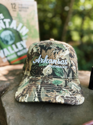 Arkansas Razorback Hat- Camo/White