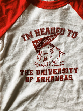 Headed To University of Arkansas Kids Raglan