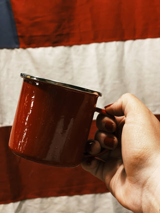 Red Enamel Mug