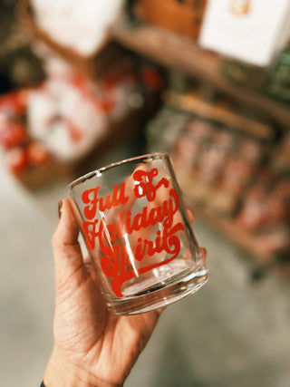Full Of Holiday Spirit Bourbon Whiskey Rock Glass