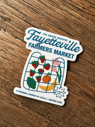 Fayetteville Farmers Market Bag Die Cut Sticker