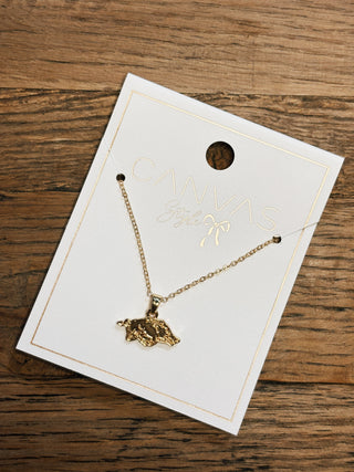 Arkansas Razorback Charm Necklace