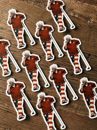 John Daly Leaning Die Cut Sticker