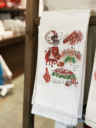 Razorback Football Icons Kitchen Towel