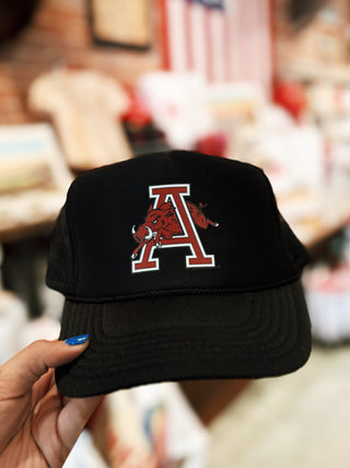 Throwback Hog Trucker Hat- Black