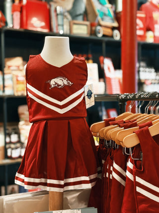 Arkansas Kids Razorbacks Cheer Dress: Red