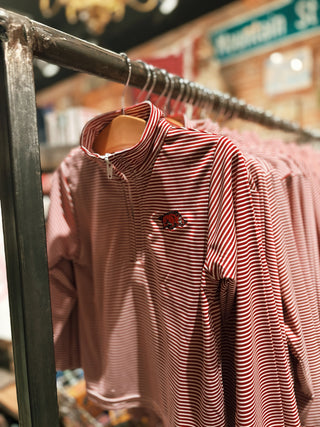 Arkansas Razorbacks Embroidered Stripes Quarter Zip