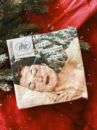 Anne Taintor Paper Cocktail Napkins- Nap Christmas