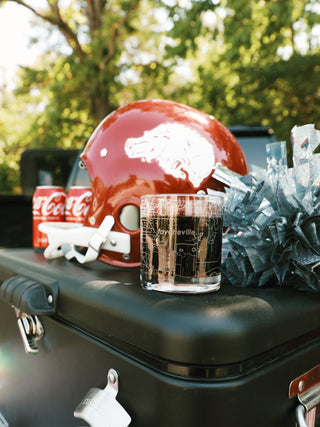 Fayetteville, AR Map Rocks Glass