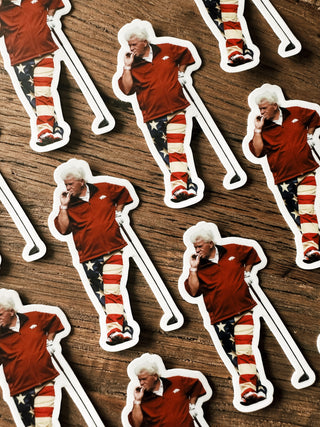 John Daly Leaning Die Cut Sticker