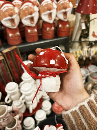 Red Toadstool Mushroom Candle, Christmas Décor - Large