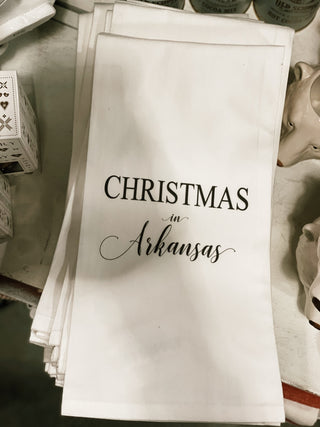 Christmas In Arkansas Tea Towel