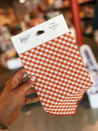 The Foggy Dog - Cider Gingham Dog Bandana: Medium