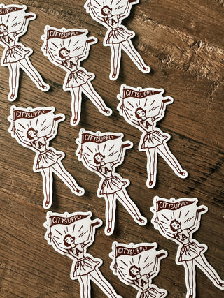 City Supply Cheerleader Die Cut Sticker