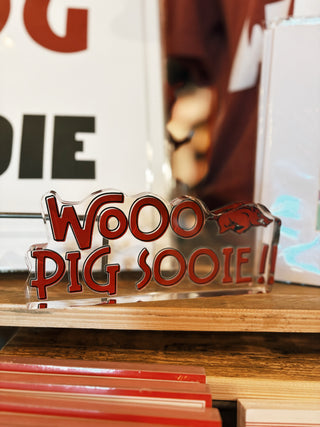 Arkansas Wooo Pig Sooie Acrylic Shelfie