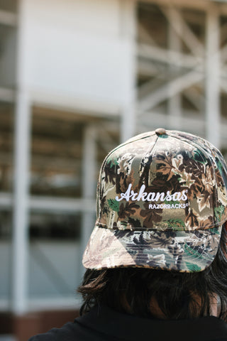 Arkansas Razorback Hat- Camo/White