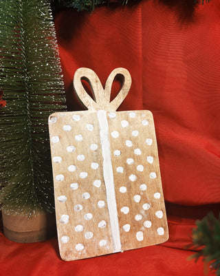 Gift Shaped Wood Serving Board