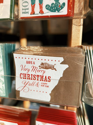 Arkansas Christmas | Letterpress Die-Cut Greeting Card