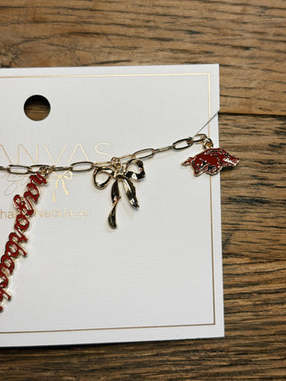 Arkansas Razorbacks Charm Collector Necklace