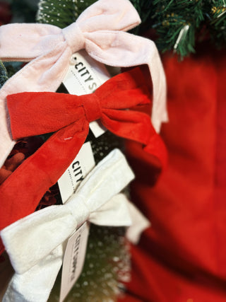 Velvet Clip-On Bow