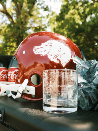 Fayetteville, AR Map Rocks Glass