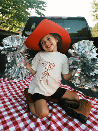 Cheerleader Kid's T-Shirt- Cream