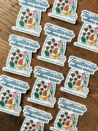 Fayetteville Farmers Market Bag Die Cut Sticker