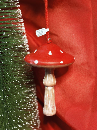 Wooden Mushroom Ornament