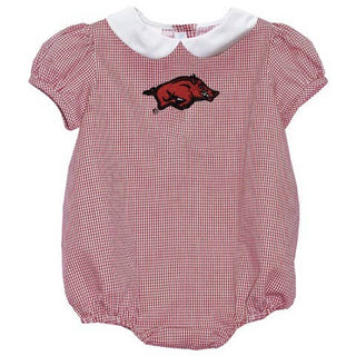 Arkansas Razorback Embroidered Red Girls Baby Bubble