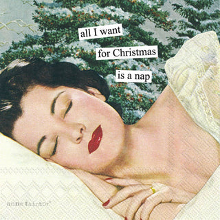 Anne Taintor Paper Cocktail Napkins- Nap Christmas