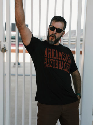Arkansas Razorbacks Logo T-Shirt- Black