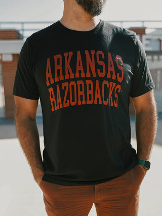 Arkansas Razorbacks Logo T-Shirt- Black