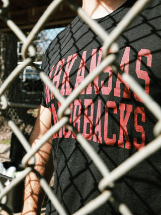 Arkansas Razorbacks Logo T-Shirt- Black