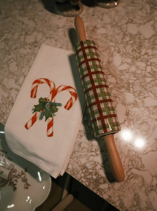 Plaid Stoneware Rolling Pin