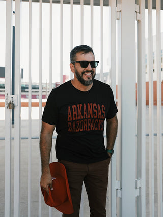 Arkansas Razorbacks Logo T-Shirt- Black