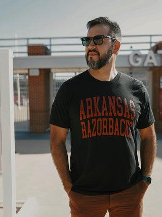 Arkansas Razorbacks Logo T-Shirt- Black