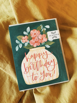 Birthday Flower Vase Card