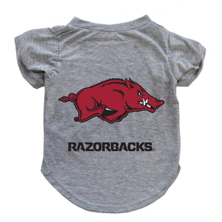 Arkansas Razorbacks Pet T-Shirt- Grey