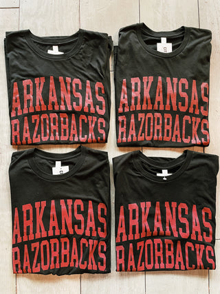 Arkansas Razorbacks Logo T-Shirt- Black