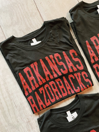 Arkansas Razorbacks Logo T-Shirt- Black