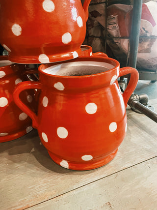 Red Terracotta Planter W/ Dots (PICK UP ONLY)