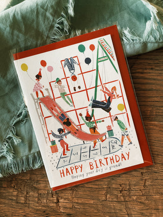 Down the Slide with Balloons Greeting Card