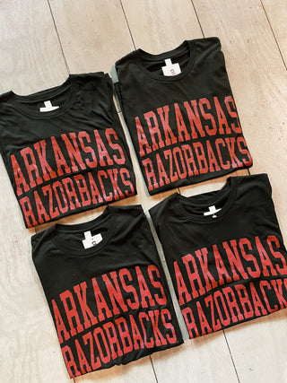 Arkansas Razorbacks Logo T-Shirt- Black